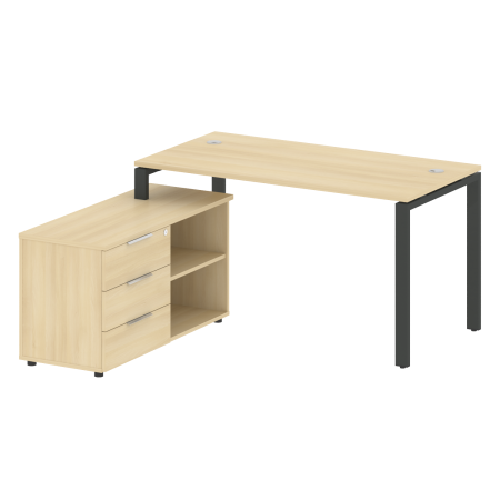 Metal System Рабочая станция с тумбой на П-образном м/к БП.РС-СТС-2.3 (L) Акация Лорка/Металл Антрацит 1500*1520*750 Metal System Рабочая станция с тумбой на П-образном м/к БП.РС-СТС-2.3 (L) Акация Лорка/Металл Антрацит 1500*1520*750