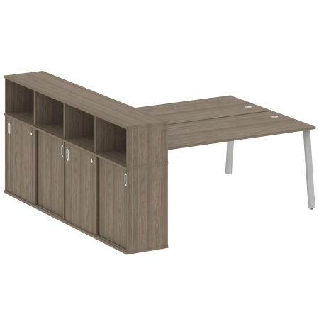 Metal System Рабочая станция с шкафом-купе на А-образном м/к БА.РС-СШК-4.5 Т Вяз Благородный/Металл Серый 2210*2332*1098 Metal System Рабочая станция с шкафом-купе на А-образном м/к БА.РС-СШК-4.5 Т Вяз Благородный/Металл Серый 2210*2332*1098