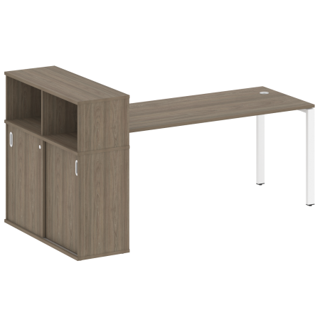 Metal System Стол письменный с шкафом-купе на П-образном м/к БП.РС-СШК-3.5 Т Вяз Благородный/Металл Белый 2210*1120*1098 Metal System Стол письменный с шкафом-купе на П-образном м/к БП.РС-СШК-3.5 Т Вяз Благородный/Металл Белый 2210*1120*1098