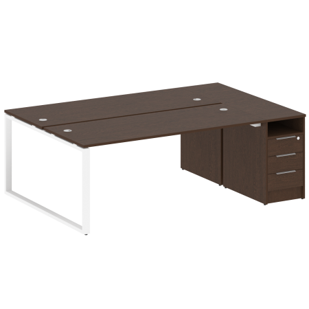 Metal System Рабочая станция с тумбой на О-образном м/к БО.РС-СТП-2.5 Венге Цаво/Металл Белый 2212*1475*750 Metal System Рабочая станция с тумбой на О-образном м/к БО.РС-СТП-2.5 Венге Цаво/Металл Белый 2212*1475*750