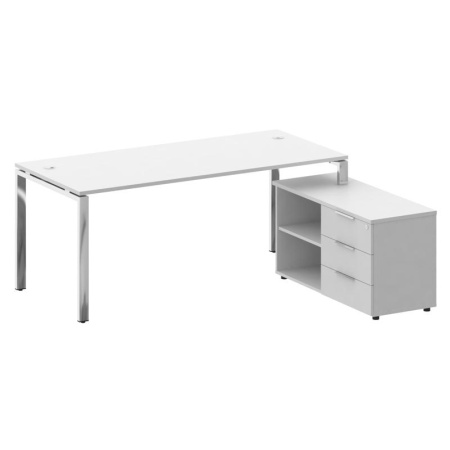 Metal System Direct Стол руковод. с тумбой БГ.СРТ-5.8 (R) Белый/Нержавеющая Сталь 1900*1620*750 Metal System Direct Стол руковод. с тумбой БГ.СРТ-5.8 (R) Белый/Нержавеющая Сталь 1900*1620*750