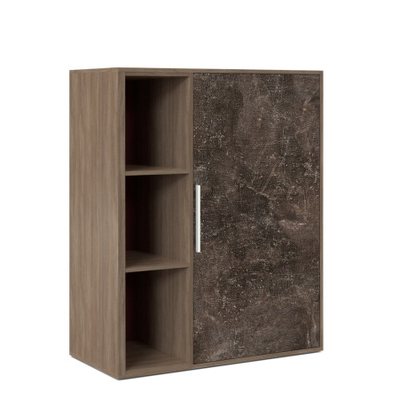 B-tone BTN36151042 Шкаф средний с вертикальной нишей 935x450x1157 Дуб Урбан бетон темный