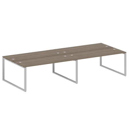 Metal System Рабочая станция на 4 места на О-образном м/к БО.СМ-4.5 Вяз Благородный/Металл Серый 3600*1475*750 Metal System Рабочая станция на 4 места на О-образном м/к БО.СМ-4.5 Вяз Благородный/Металл Серый 3600*1475*750