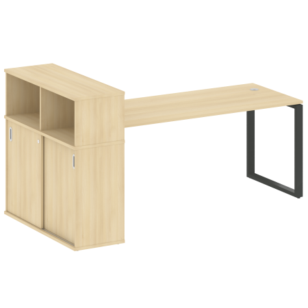 Metal System Стол письменный с шкафом-купе на О-образном м/к БО.РС-СШК-3.5 Т Акация Лорка/Металл Антрацит 2210*1120*1098 Metal System Стол письменный с шкафом-купе на О-образном м/к БО.РС-СШК-3.5 Т Акация Лорка/Металл Антрацит 2210*1120*1098