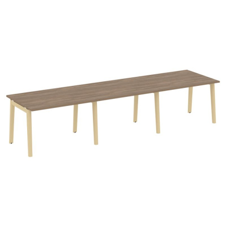 Onix Wood Стол переговорный (3 столешницы) OW.PRG-3.2 Дуб Аризона/Дуб Светлый/Металл Белый 3540*980*750