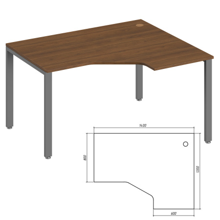 Trend Metal TDM32215335 Эргономичный стол правый 1400x1200x750 орех экко