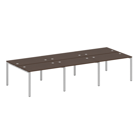 Metal System Рабочая станция на 6 мест на П-образном м/к БП.СМ-6.2 Венге Цаво/Металл Серый 3600*1475*750 Metal System Рабочая станция на 6 мест на П-образном м/к БП.СМ-6.2 Венге Цаво/Металл Серый 3600*1475*750