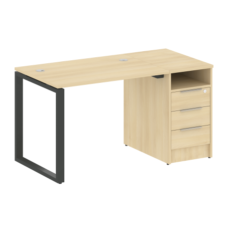 Metal System Рабочая станция с тумбой на О-образном м/к БО.РС-СТП-1.1 Акация Лорка/Металл Антрацит 1412*720*750 Metal System Рабочая станция с тумбой на О-образном м/к БО.РС-СТП-1.1 Акация Лорка/Металл Антрацит 1412*720*750