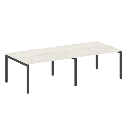 Metal System Quattro Переговорный стол (2 столешницы) на П-образном м/к 50БП.ПРГ-2.3 Дуб Наварра/Металл Антрацит 2800*1235*750