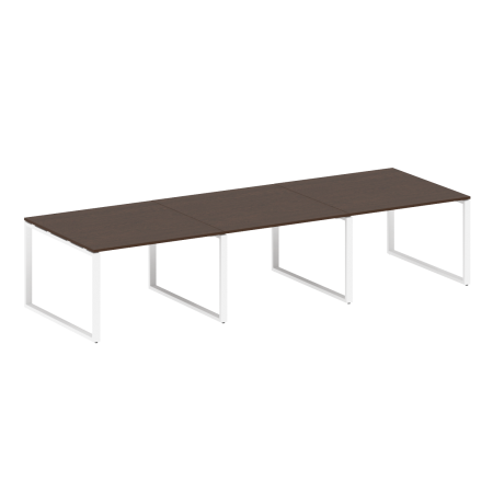 Metal System Переговорный стол (3 столешницы) на О-оразном м/к БО.ПРГ-3.2 Венге Цаво/Металл Белый 3600*1235*750 Metal System Переговорный стол (3 столешницы) на О-оразном м/к БО.ПРГ-3.2 Венге Цаво/Металл Белый 3600*1235*750