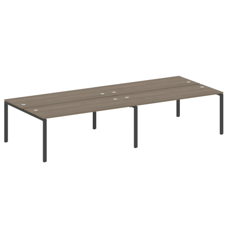 Metal System Рабочая станция на 4 места на П-образном м/к БП.СМ-4.5 Вяз Благородный/Металл Антрацит 3600*1475*750 Metal System Рабочая станция на 4 места на П-образном м/к БП.СМ-4.5 Вяз Благородный/Металл Антрацит 3600*1475*750