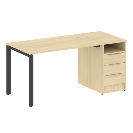 Metal System Рабочая станция с тумбой на П-образном м/к БП.РС-СТП-1.2 Акация Лорка/Металл Антрацит 1612*720*750 Metal System Рабочая станция с тумбой на П-образном м/к БП.РС-СТП-1.2 Акация Лорка/Металл Антрацит 1612*720*750