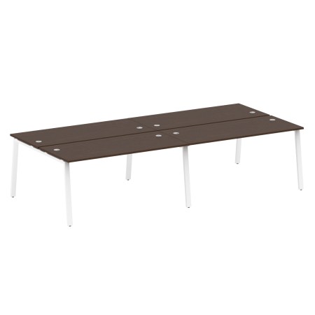 Metal System Рабочая станция на 4 места на А-образном м/к БА.СМ-4.4 Венге Цаво/Металл Белый 3200*1475*750 Metal System Рабочая станция на 4 места на А-образном м/к БА.СМ-4.4 Венге Цаво/Металл Белый 3200*1475*750