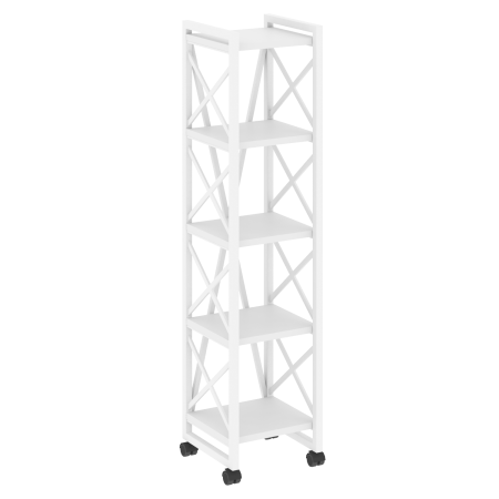 Loft Стеллаж на колесных опорах-5 полок VR.L-MST.K-5.4 Белый Бриллиант/Металл Белый 400*400*1704 Loft Стеллаж на колесных опорах-5 полок VR.L-MST.K-5.4 Белый Бриллиант/Металл Белый 400*400*1704