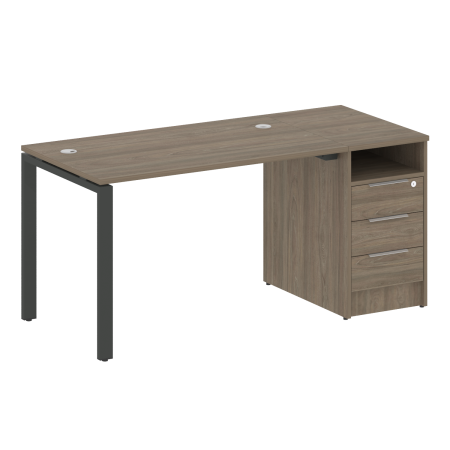 Metal System Рабочая станция с тумбой на П-образном м/к БП.РС-СТП-1.2 Вяз Благородный/Металл Антрацит 1612*720*750 Metal System Рабочая станция с тумбой на П-образном м/к БП.РС-СТП-1.2 Вяз Благородный/Металл Антрацит 1612*720*750