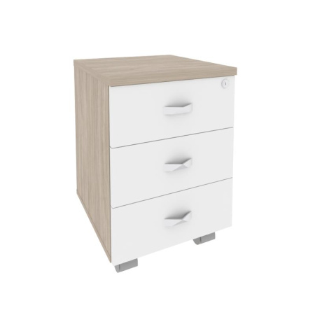 Onix Direct Тумба мобильная O.TM-3 Дуб Аттик/Белый Бриллиант 432*460*611 Onix Direct Тумба мобильная O.TM-3 Дуб Аттик/Белый Бриллиант 432*460*611