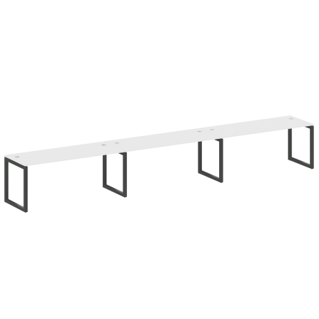 Metal System Quattro Рабочая станция на 3 места на О-образном м/к 50БО.СМ-3.5 Белый/Металл Антрацит 5400*720*750