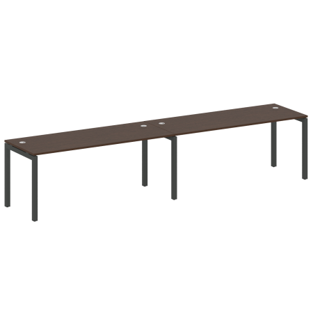 Metal System Quattro Рабочая станция на 2 места на П-образном м/к 50БП.СМ-2.5 Венге Цаво/Металл Антрацит 3600*720*750