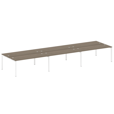 Metal System Quattro Рабочая станция на 6 раб. мест на П-образном м/к 50БП.СМ-6.5 Вяз Благородный/Металл Белый 5400*1475*750