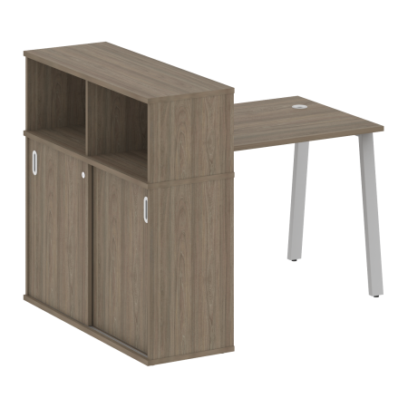 Metal System Стол письменный с шкафом-купе на А-образном м/к БА.РС-СШК-3.1 Т Вяз Благородный/Металл Серый 1410*1120*1098 Metal System Стол письменный с шкафом-купе на А-образном м/к БА.РС-СШК-3.1 Т Вяз Благородный/Металл Серый 1410*1120*1098