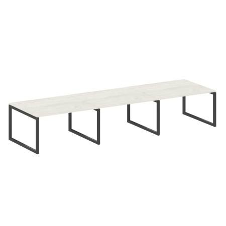 Metal System Quattro Переговорный стол (3 столешницы) на О-оразном м/к 50БО.ПРГ-3.3 Дуб Наварра/Металл Антрацит 4200*1235*750