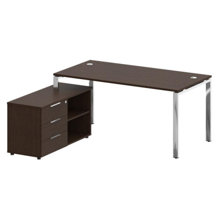 Metal System Direct Стол руковод. с тумбой БГ.СРТ-4.8 (L) Венге Цаво/Нержавеющая Сталь 1700*1620*750 Metal System Direct Стол руковод. с тумбой БГ.СРТ-4.8 (L) Венге Цаво/Нержавеющая Сталь 1700*1620*750