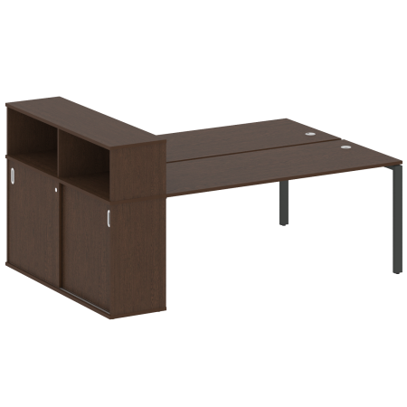 Metal System Рабочая станция с шкафом-купе на П-образном м/к БП.РС-СШК-2.5 Т Венге Цаво/Металл Антрацит 2210*1475*1098 Metal System Рабочая станция с шкафом-купе на П-образном м/к БП.РС-СШК-2.5 Т Венге Цаво/Металл Антрацит 2210*1475*1098
