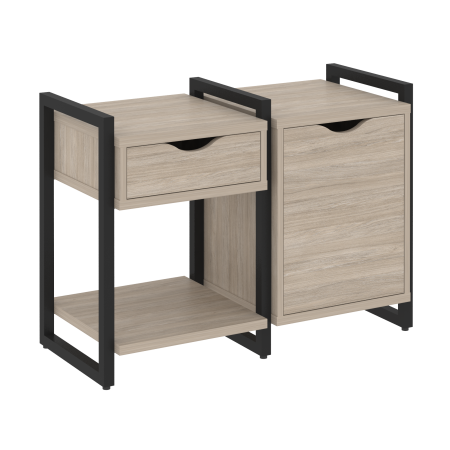 Loft Тумба на регулируемых опорах VR.L-TN-3.O Дуб Аттик/Металл Черный 970*460*719