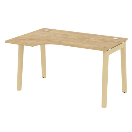Onix Wood Стол эргономичный левый OW.SA-2 (L) Тиквуд Светлый/Дуб Светлый/Металл Белый 1380*980*750 (720/460)
