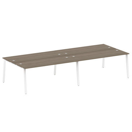 Metal System Рабочая станция на 4 места на А-образном м/к БА.СМ-4.5 Вяз Благородный/Металл Белый 3600*1475*750 Metal System Рабочая станция на 4 места на А-образном м/к БА.СМ-4.5 Вяз Благородный/Металл Белый 3600*1475*750