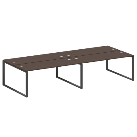 Metal System Рабочая станция на 4 места на О-образном м/к БО.СМ-4.5 Венге Цаво/Металл Антрацит 3600*1475*750 Metal System Рабочая станция на 4 места на О-образном м/к БО.СМ-4.5 Венге Цаво/Металл Антрацит 3600*1475*750