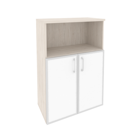 Onix Шкаф средний широкий O.ST-2.2 R white Денвер Светлый/Стекло White 800*420*1207 Onix Шкаф средний широкий O.ST-2.2 R white Денвер Светлый/Стекло White 800*420*1207