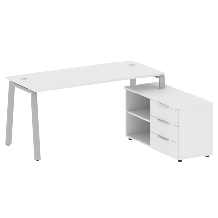 Metal System Рабочая станция с тумбой на А-образном м/к БА.РС-СТС-2.4 (R) Белый/Металл Серый 1700*1520*750 Metal System Рабочая станция с тумбой на А-образном м/к БА.РС-СТС-2.4 (R) Белый/Металл Серый 1700*1520*750