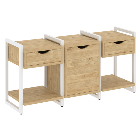 Loft Тумба на регулируемых опорах VR.L-TN-6.O Тиквуд Светлый/Металл Белый 1440*460*719