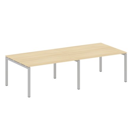 Metal System Quattro Переговорный стол (2 столешницы) на П-образном м/к 50БП.ПРГ-2.3 Акация Лорка/Металл Серый 2800*1235*750