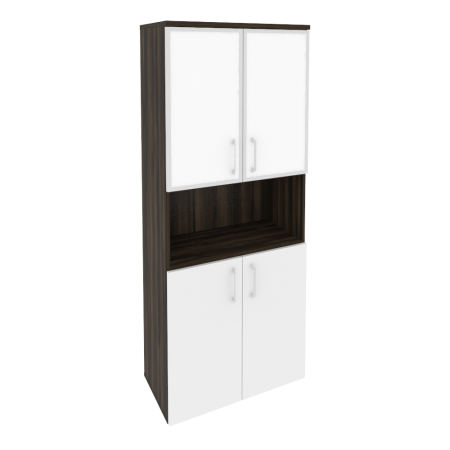 Onix Шкаф высокий широкий O.ST-1.4 R white Дуб Мали/Белый Бриллиант/Стекло White 800*420*1977