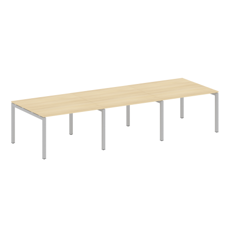 Metal System Quattro Переговорный стол (3 столешницы) на П-оразном м/к 50БП.ПРГ-3.2 Акация Лорка/Металл Серый 3600*1235*750