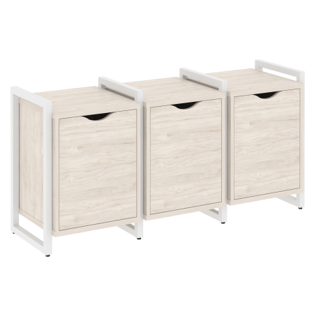 Loft Тумба на регулируемых опорах VR.L-TN-5.O Денвер Светлый/Металл Белый 1440*460*719 Loft Тумба на регулируемых опорах VR.L-TN-5.O Денвер Светлый/Металл Белый 1440*460*719