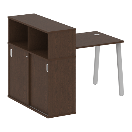 Metal System Стол письменный с шкафом-купе на А-образном м/к БА.РС-СШК-3.1 Т Венге Цаво/Металл Серый 1410*1120*1098 Metal System Стол письменный с шкафом-купе на А-образном м/к БА.РС-СШК-3.1 Т Венге Цаво/Металл Серый 1410*1120*1098