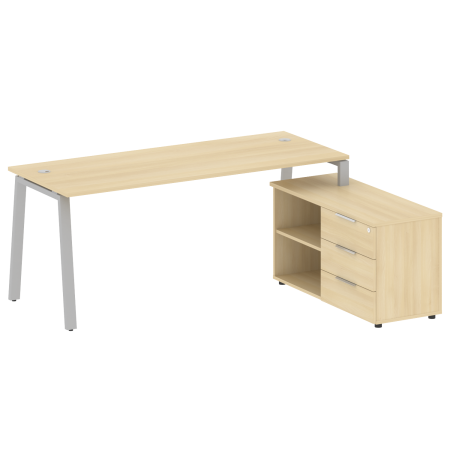 Metal System Рабочая станция с тумбой на А-образном м/к БА.РС-СТС-2.5 (R) Акация Лорка/Металл Серый 1900*1520*750 Metal System Рабочая станция с тумбой на А-образном м/к БА.РС-СТС-2.5 (R) Акация Лорка/Металл Серый 1900*1520*750