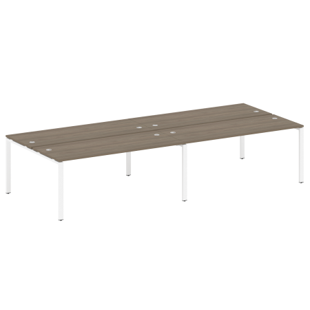 Metal System Рабочая станция на 4 места на П-образном м/к БП.СМ-4.5 Вяз Благородный/Металл Белый 3600*1475*750 Metal System Рабочая станция на 4 места на П-образном м/к БП.СМ-4.5 Вяз Благородный/Металл Белый 3600*1475*750