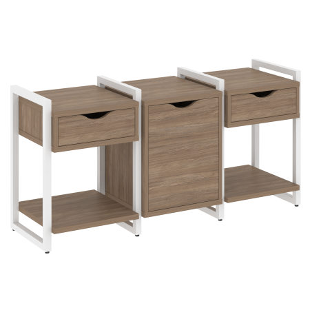 Loft Тумба на регулируемых опорах VR.L-TN-6.O Дуб Аризона/Металл Белый 1440*460*719