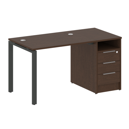 Metal System Рабочая станция с тумбой на П-образном м/к БП.РС-СТП-1.1 Венге Цаво/Металл Антрацит 1412*720*750 Metal System Рабочая станция с тумбой на П-образном м/к БП.РС-СТП-1.1 Венге Цаво/Металл Антрацит 1412*720*750