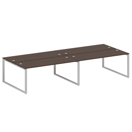 Metal System Рабочая станция на 4 места на О-образном м/к БО.СМ-4.5 Венге Цаво/Металл Серый 3600*1475*750 Metal System Рабочая станция на 4 места на О-образном м/к БО.СМ-4.5 Венге Цаво/Металл Серый 3600*1475*750