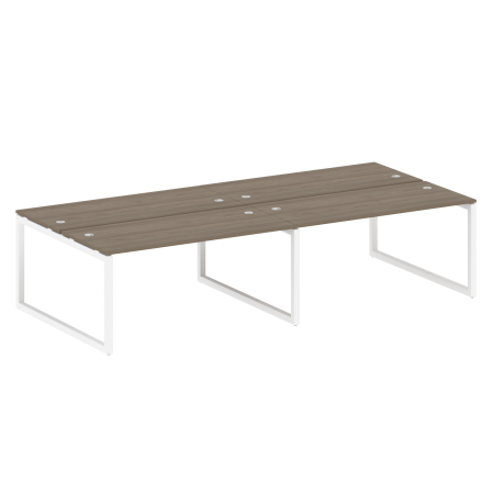 Metal System Quattro Рабочая станция на 4 места на О-образном м/к 50БО.СМ-4.4 Вяз Благородный/Металл Белый 3200*1475*750 Metal System Quattro Рабочая станция на 4 места на О-образном м/к 50БО.СМ-4.4 Вяз Благородный/Металл Белый 3200*1475*750