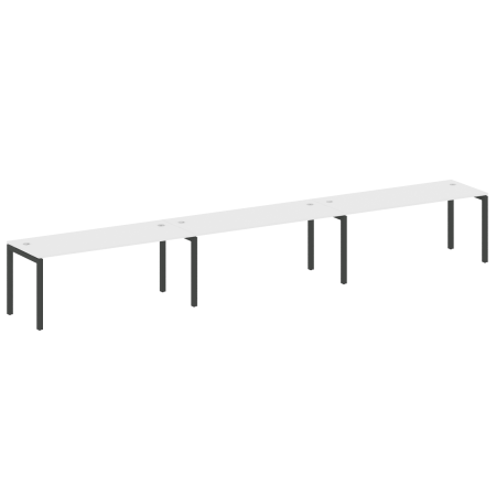 Metal System Quattro Рабочая станция на 3 места на П-образном м/к 50БП.СМ-3.5 Белый/Металл Антрацит 5400*720*750