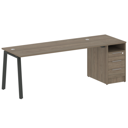 Metal System Рабочая станция с тумбой на А-образном м/к БА.РС-СТП-1.5 Вяз Благородный/Металл Антрацит 2212*720*750 Metal System Рабочая станция с тумбой на А-образном м/к БА.РС-СТП-1.5 Вяз Благородный/Металл Антрацит 2212*720*750