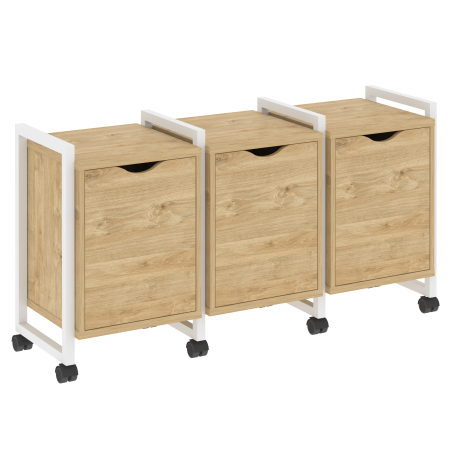 Loft Тумба на колесных опорах VR.L-TN-5.K Тиквуд Светлый/Металл Белый 1440*460*767