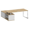 Shift Стол руководителя с опорной греденцией, правый SK.SRG-200 (R) Тиквуд Светлый/Белый Бриллиант 2000*1800*753