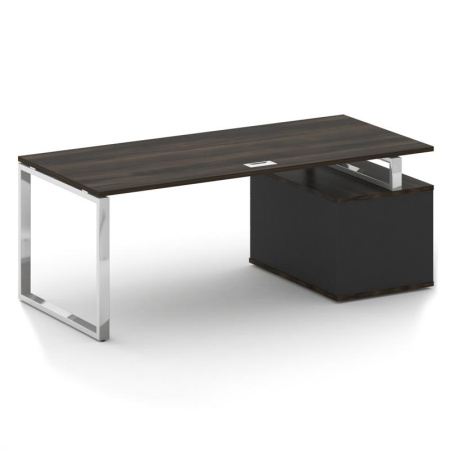 Shift Стол руководителя с опорной тумбой, левый SK.SRT-200 (L) Дуб Мали/Антрацит 2000*904*753